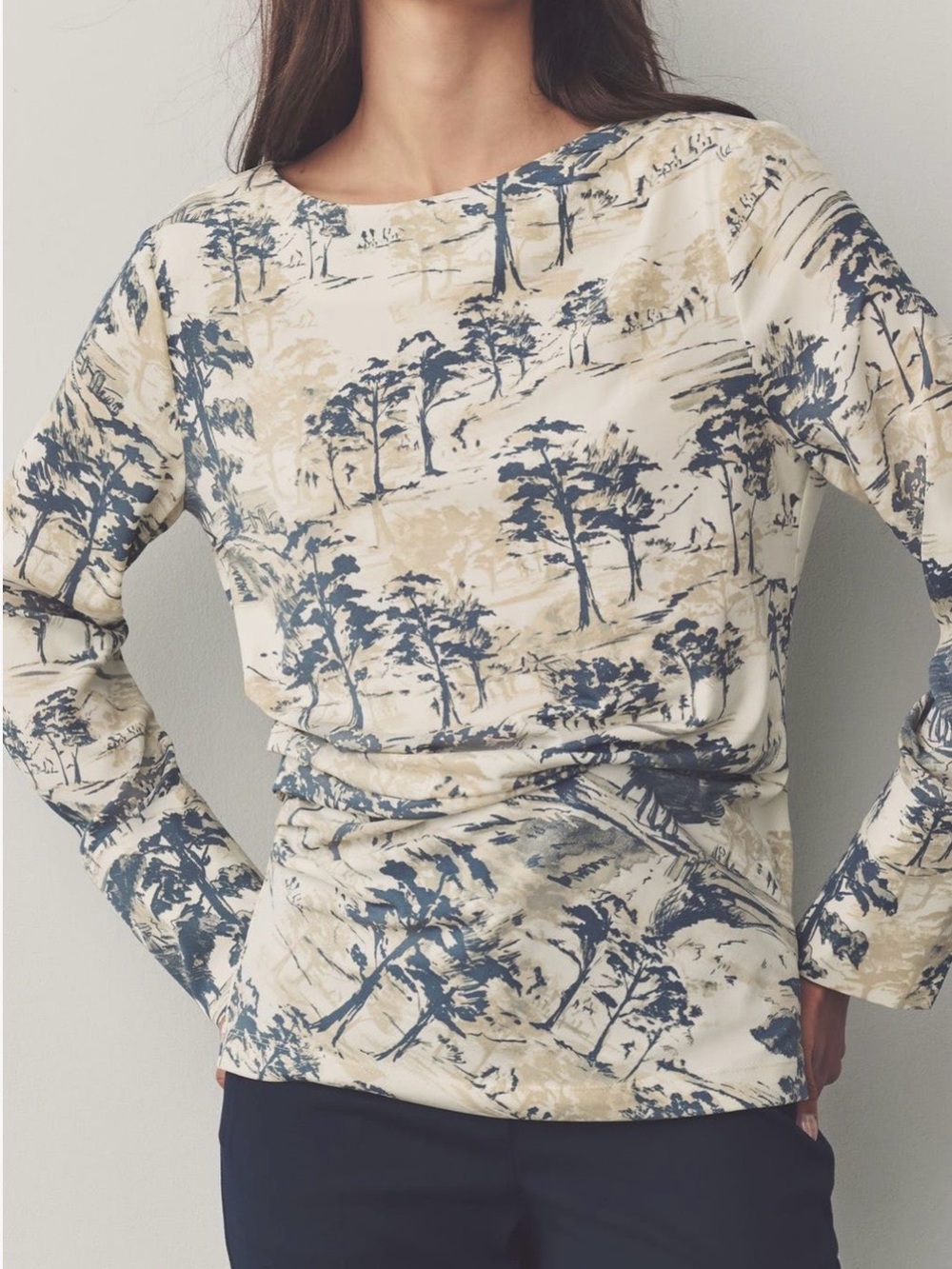 NEXT from Nordstrom Tree Print Long Sleeve Blouse - NWOT size 10